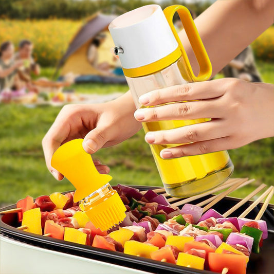 2 In 1 Oil Dispenser With Silicon Brush Bottle