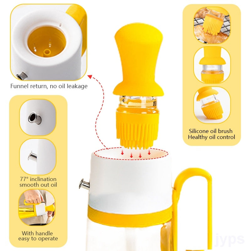 2 In 1 Oil Dispenser With Silicon Brush Bottle
