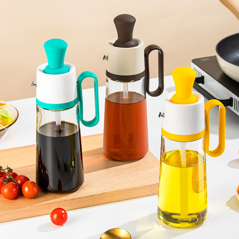 2 In 1 Oil Dispenser With Silicon Brush Bottle