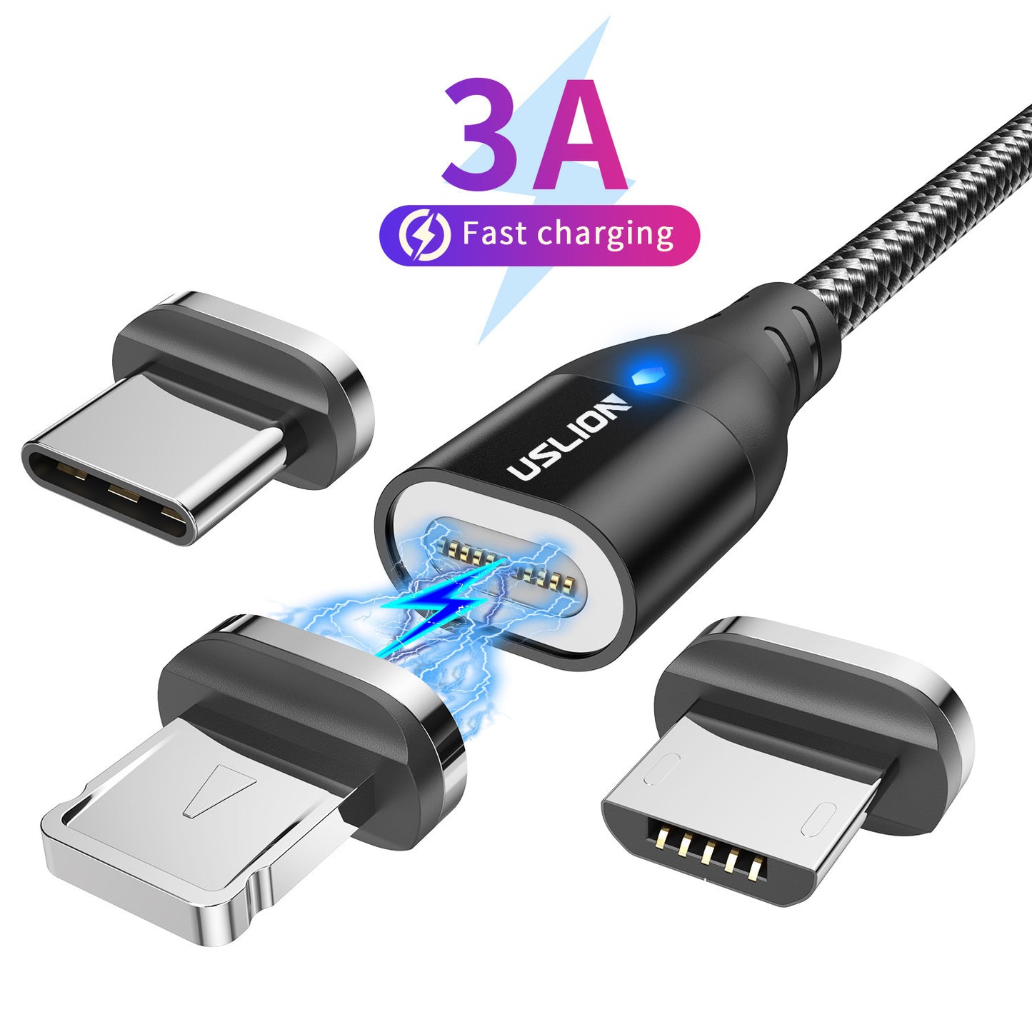 Magnetic Charging Cable 3 In 1 Type-C