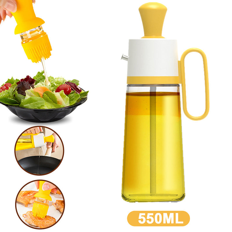 2 In 1 Oil Dispenser With Silicon Brush Bottle