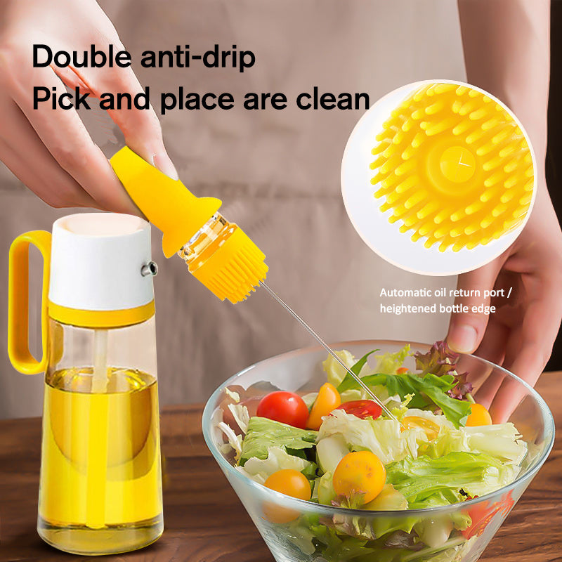 2 In 1 Oil Dispenser With Silicon Brush Bottle